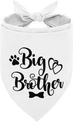 Honden bandana Big Brother wit met zwarte tekst, Verzenden, Nieuw