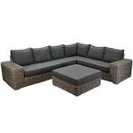 Queen hoek loungeset 5 delig grijs wicker, Ophalen of Verzenden, Nieuw, Wicker