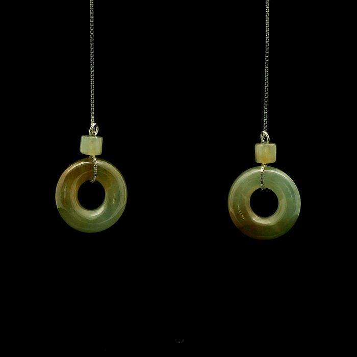 Jade - Zilver, NGTC-gecertificeerde jadeïet & S925 zilveren, Verzamelen, Mineralen en Fossielen