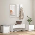 vidaXL Garderobe set bewerkt hout hoogglans wit, Verzenden, Nieuw