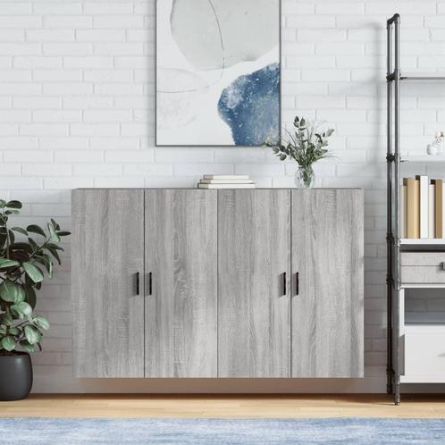 vidaXL Hangkasten 2 st 69,5x34x90 cm grijs sonoma, Huis en Inrichting, Kasten | Buffetkasten, 25 tot 50 cm, Nieuw, Overige houtsoorten
