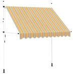 Luifel 250cm Geel/Blauw | Retourdeal | 46% Korting!, Tuin en Terras, Nieuw, Ophalen of Verzenden, 250 cm tot 450 cm, Uitvalscherm