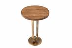 Ronde Bijzettafel ELEGANCE 60cm Messing Mango Hout Metaal, Huis en Inrichting, Tafels | Sidetables, Ophalen of Verzenden, Nieuw