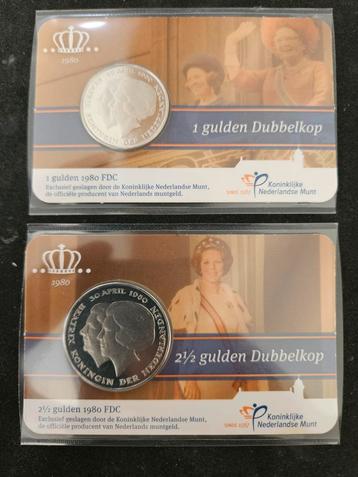 Coincards Dubbelkop 1 & 2 1/2 Gulden 1980