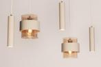 Rietveld Hanglampen - Beige - Glas, Metaal, Huis en Inrichting, Lampen | Hanglampen, Verzenden, Nieuw