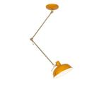 Retro plafondlamp geel met brons - Milou, Nieuw, Overige materialen, Retro