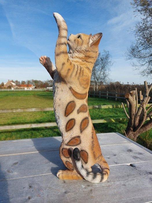 Beeld, garden statue 50 cm high scratching cat - 50 cm -, Antiek en Kunst, Curiosa en Brocante