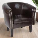 Chesterfield fauteuil - Donkerbruin - 70 x 58 x 71 cm, Huis en Inrichting, Stoelen, Verzenden, Nieuw