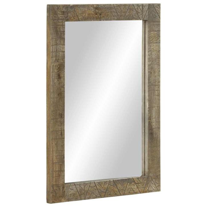 Design Badkamerspiegel Mangohout 50x70 cm - Retourdeal!, Huis en Inrichting, Badkamer | Badkamermeubels, Minder dan 25 cm, Nieuw