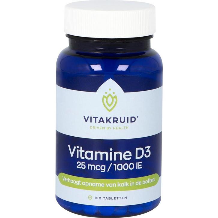 VitaKruid Vitamine D3 25 mcg - 120 Tabletten, Sport en Fitness, Gezondheidsproducten en Wellness, Verzenden