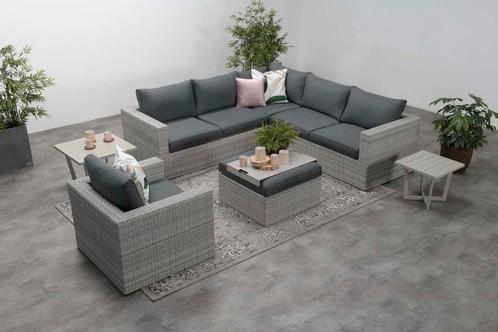 Atlanta loungeset 5-delig – Vintage grey, Tuin en Terras, Tuinsets en Loungesets, Loungeset, Nieuw, Wicker, Verzenden