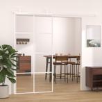 vidaXL Schuifdeur 102,5x205 cm ESG-glas en aluminium wit, Doe-het-zelf en Verbouw, Deuren en Horren, Verzenden, Nieuw