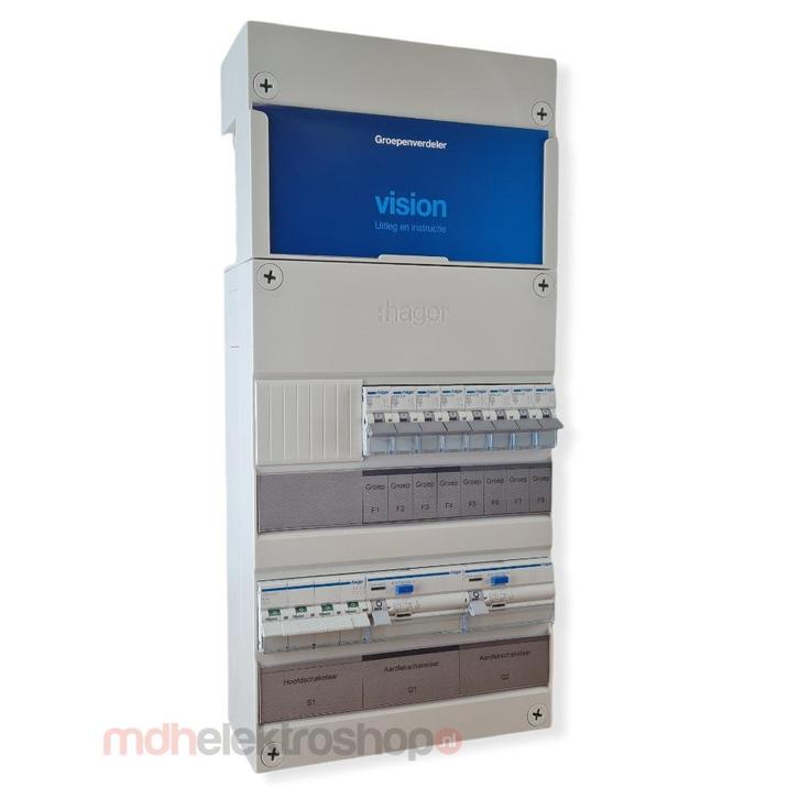 Groepenkast Hager Vision  8 groepen 3 fase 2ALS4P30 4L+4L HS, Doe-het-zelf en Verbouw, Elektra en Kabels, Nieuw, Ophalen of Verzenden