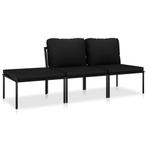 Loungeset Zwart PVC - Retourdeal - Comfortabel & Stijlvol, Tuin en Terras, Kunststof, 3 zitplaatsen, Nieuw, Ophalen of Verzenden