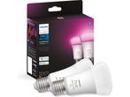 Philips Hue standaardlamp - wit en gekleurd - 2-pack - E27, Huis en Inrichting, Lampen | Losse lampen, Verzenden, Zo goed als nieuw