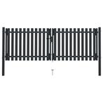 vidaXL Dubbele poort met deur staal 300x75 cm antraciet, Tuin en Terras, Tuinpoorten, Verzenden, Nieuw