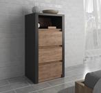 Commode Monaco - Eiken - Grijs - 50 cm, Huis en Inrichting, Verzenden, Nieuw, 50 tot 100 cm