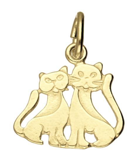 Gouden Poesjes ketting hanger, Sieraden, Tassen en Uiterlijk, Kettinghangers, Verzenden