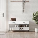 vidaXL Schoenenbank 102x35x55 cm bewerkt hout wit, Verzenden, Nieuw