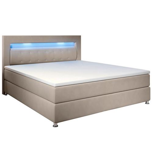 Boxspringbed / Boxspring Vancouver - 120 x 200 cm - Beige -, Huis en Inrichting, Slaapkamer | Boxsprings, Nieuw, Verzenden
