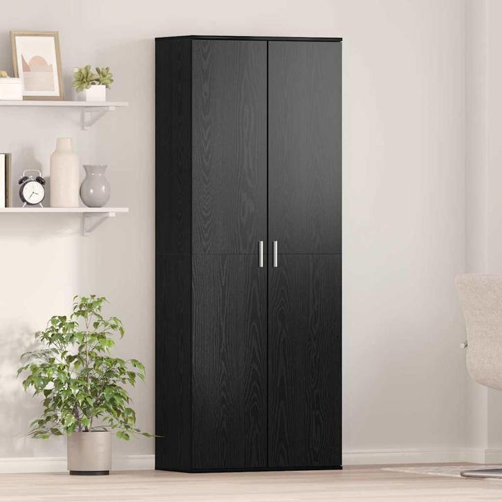 vidaXL Highboard Zwart eiken 70 x 35 x 180 cm Bewerkt hout, Huis en Inrichting, Kasten | Overige, Nieuw, Verzenden