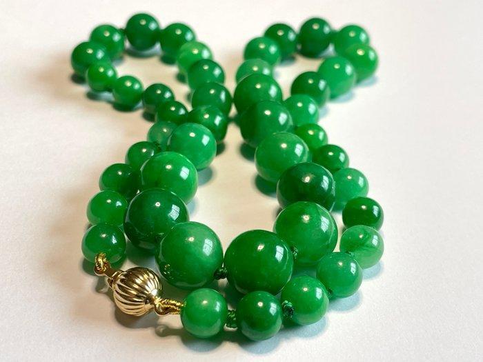 18 Kilaten (750) goud - groene jadeïet uit Birma -, Antiek en Kunst, Kunst | Designobjecten