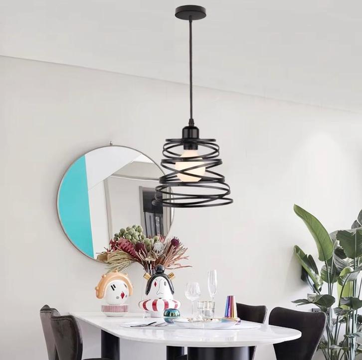 Ronde Ijzeren Hanglamp | E27 Fitting Lamp Industrieel, Huis en Inrichting, Lampen | Hanglampen, Nieuw, Glas, Metaal, Verzenden