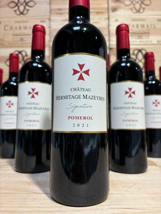 2021 Chateau Hermitage Mazeyres - Pomerol - 12 Flessen (0.75, Verzamelen, Wijnen