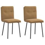 vidaXL Eetkamerstoelen 2 st fluweel bruin, Huis en Inrichting, Stoelen, Verzenden, Nieuw, Bruin