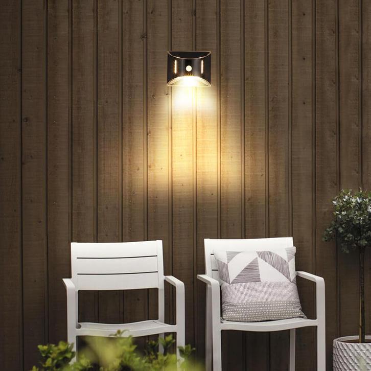 Solar wandlamp Glare - Downlight met bewegingssensor - Zwart, Tuin en Terras, Buitenverlichting, Bewegingssensor, Waterbestendig
