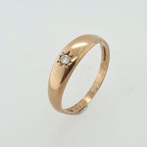 Zonder Minimumprijs - Ring - 9 kt. Geel goud Diamant, Sieraden, Tassen en Uiterlijk, Ringen
