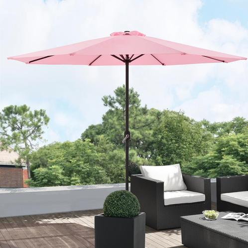 Tuin parasol stokparasol Ø300x230 cm pastel roze, Tuin en Terras, Zonneschermen, Nieuw, Verzenden