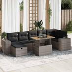 vidaXL 5-delige Loungeset met kussens poly rattan acacia, Verzenden, Nieuw, Rotan, Loungeset
