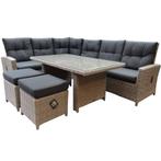 San Marino hoek dining loungeset verstelbaar 5-delig  grijs, Ophalen of Verzenden, Nieuw, Wicker