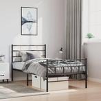 vidaXL Bedframe met hoofd- en voeteneinde metaal zwart, 100 cm, Eenpersoons, Verzenden, Zwart