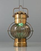 Ships cabin light, Anchor lamp - Glas, Messing