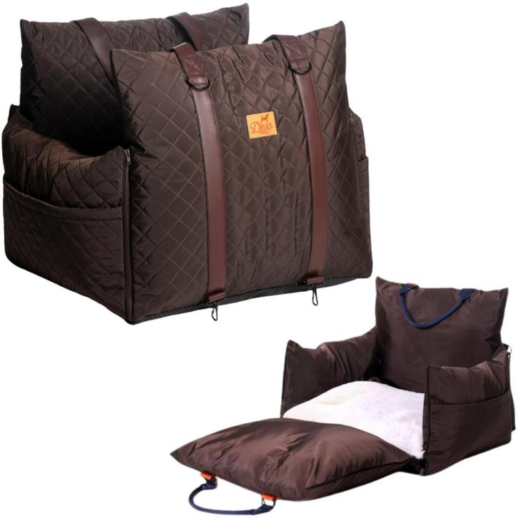 Luxe Honden autostoel  Royal+ Choco Waterproof Quilt, Dieren en Toebehoren, Honden-accessoires, Nieuw, Ophalen of Verzenden