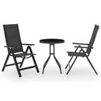 vidaXL 3-delige Bistroset zwart en atracietkleurig, Verzenden, Nieuw, 2 zitplaatsen