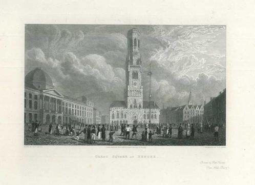 Zicht op Bruges, Antiek en Kunst, Kunst | Etsen en Gravures