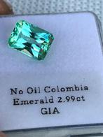 1 pcs Groen Smaragd - 2.99 ct - Gemological Institute of, Nieuw