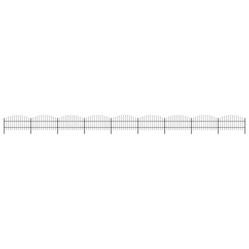 vidaXL Tuinhek met speren bovenkant (0,75-1)x15,3 m staal, Tuin en Terras, Schuttingen, Nieuw, IJzer, 1 tot 2 meter, Verzenden