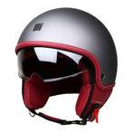 Motocubo beetle jethelm met vizier | mat titanium | ECE 22.0, Verzenden, Nieuw met kaartje