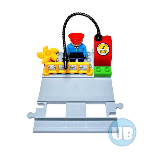 Treinrails spoorweg perron - tankstation - lichtgrijs - 8, Kinderen en Baby's, Speelgoed | Duplo en Lego, Nieuw, Verzenden
