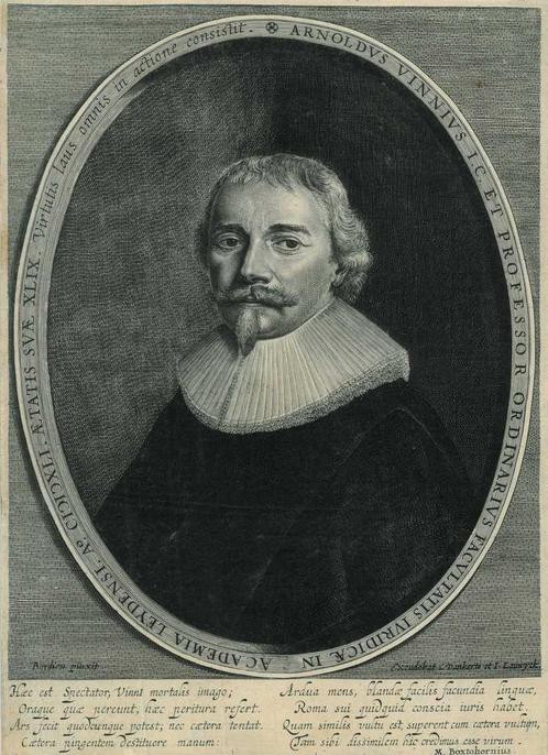 Portrait of Arnold Vinnius, Antiek en Kunst, Kunst | Etsen en Gravures