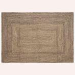 vidaXL Tapijt Naturel en zwart 160 x 230 cm Jute, Verzenden, Nieuw, Bruin