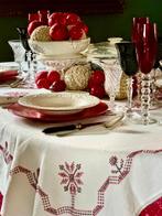 Deken van zuiver linnen, acht servetten, met de hand