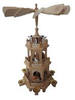 Kerstbeeldje ornament - Draaiende kerstpiramide, 3, Antiek en Kunst