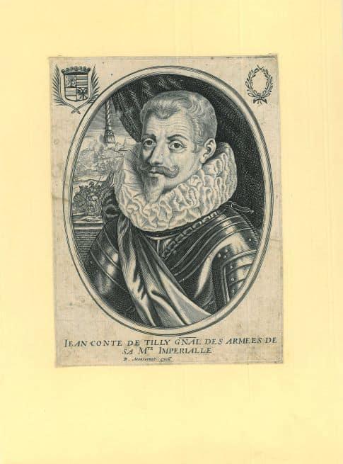 Portrait of Johann Tserclaes, Count of Tilly, Antiek en Kunst, Kunst | Etsen en Gravures
