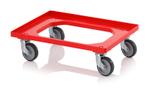 Onderwagen Rolplateau Trolley Rood 4 zwenkwielen, Ophalen of Verzenden
