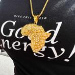 Ketting / halsketting / hanger - Afrikaans continent met dia, Sieraden, Tassen en Uiterlijk, Kettingen, Ophalen of Verzenden, Nieuw